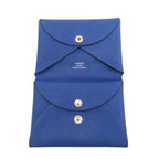 Hermes Calvi Duo Bleu France Silver Card Case Chevre — view 4