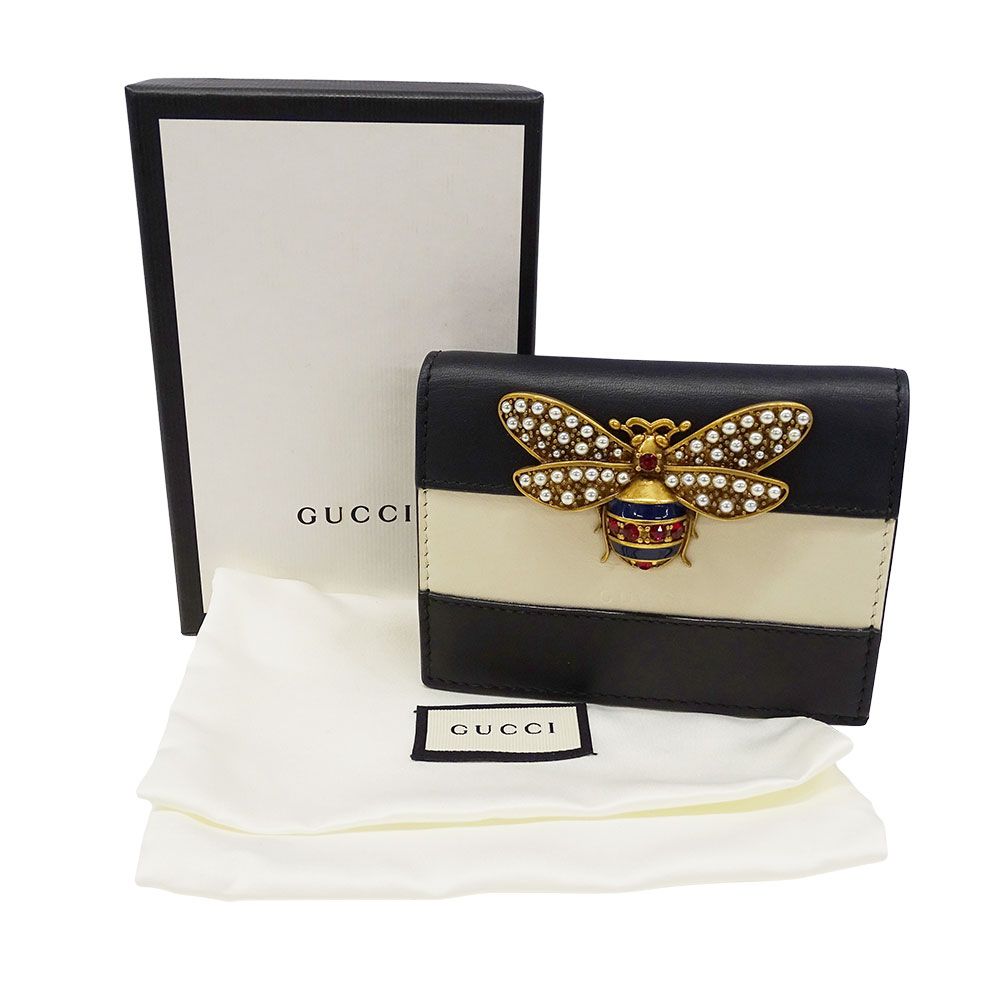 Gucci Wallet Bifold Queen Ma Galette Leather Rhinestone — view 5