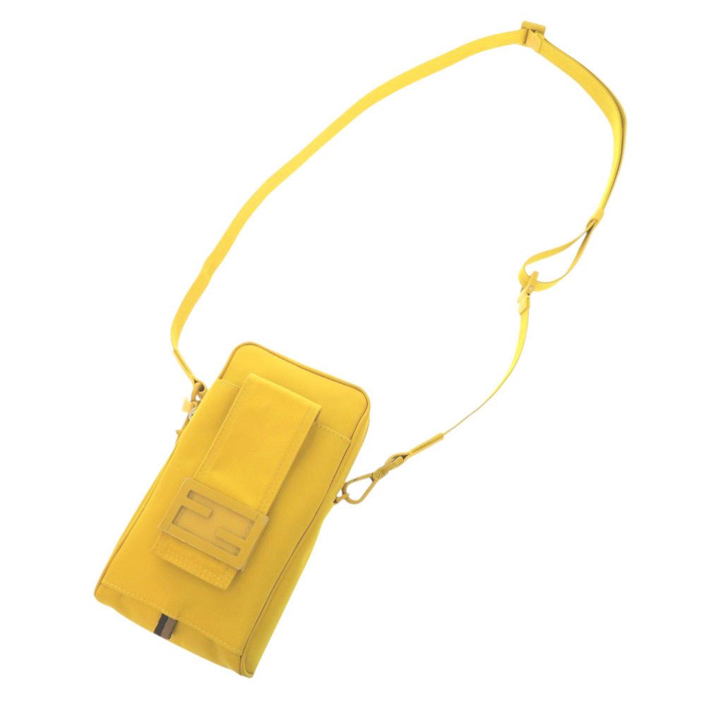 Fendi Baguette Phone Pouch Nylon Yellow Shoulder Bag — view 5