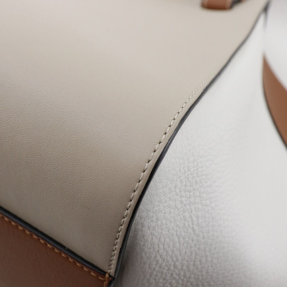 Loewe Hammock Small 2-Way Shoulder Calf Brown White Handbag — view 7