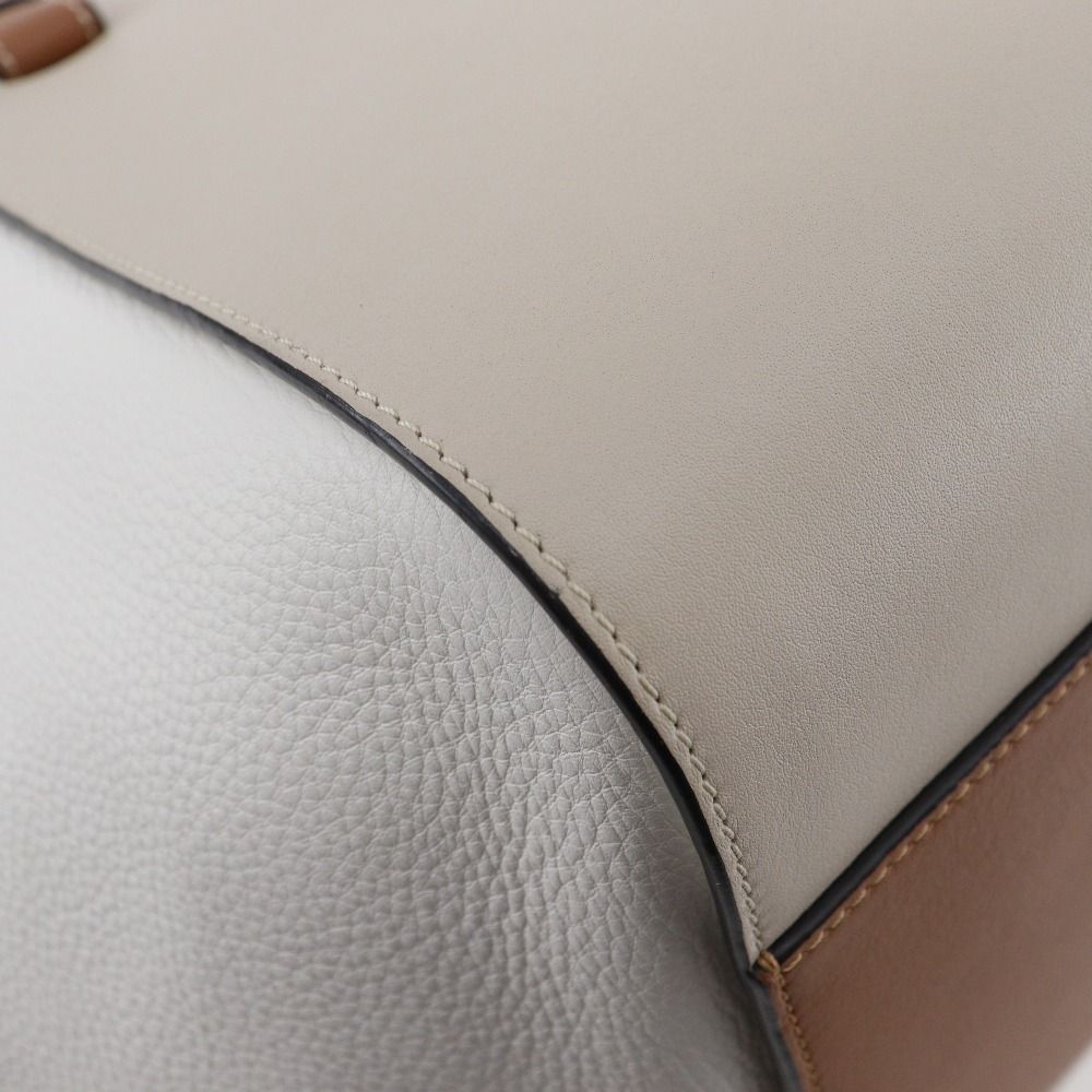Loewe Hammock Small 2-Way Shoulder Calf Brown White Handbag — view 4