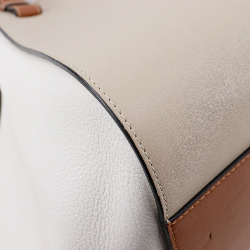 Loewe Hammock Small 2-Way Shoulder Calf Brown White Handbag — view 6