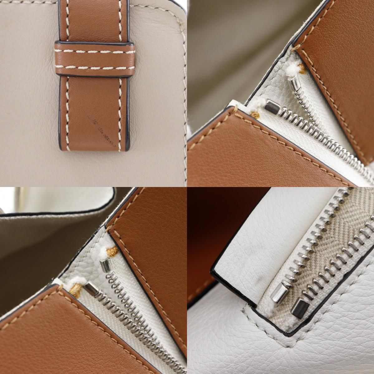 Loewe Hammock Small 2-Way Shoulder Calf Brown White Handbag — view 9