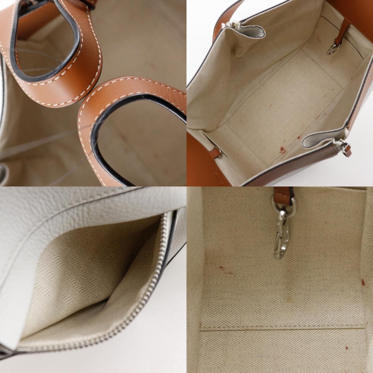 Loewe Hammock Small 2-Way Shoulder Calf Brown White Handbag — view 8
