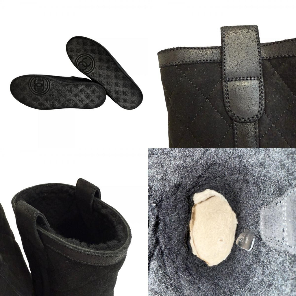 Chanel Quilted Boots Black — view 8
