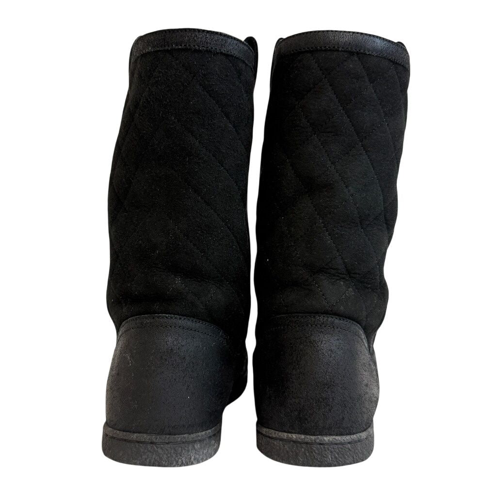 Chanel Quilted Boots Black — view 4