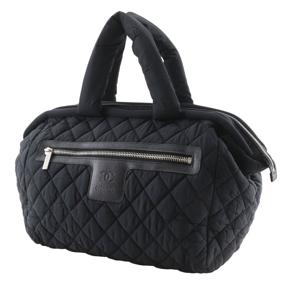 Chanel Coco Cocoon Quilted Nylon Black Boston Bag — view 2
