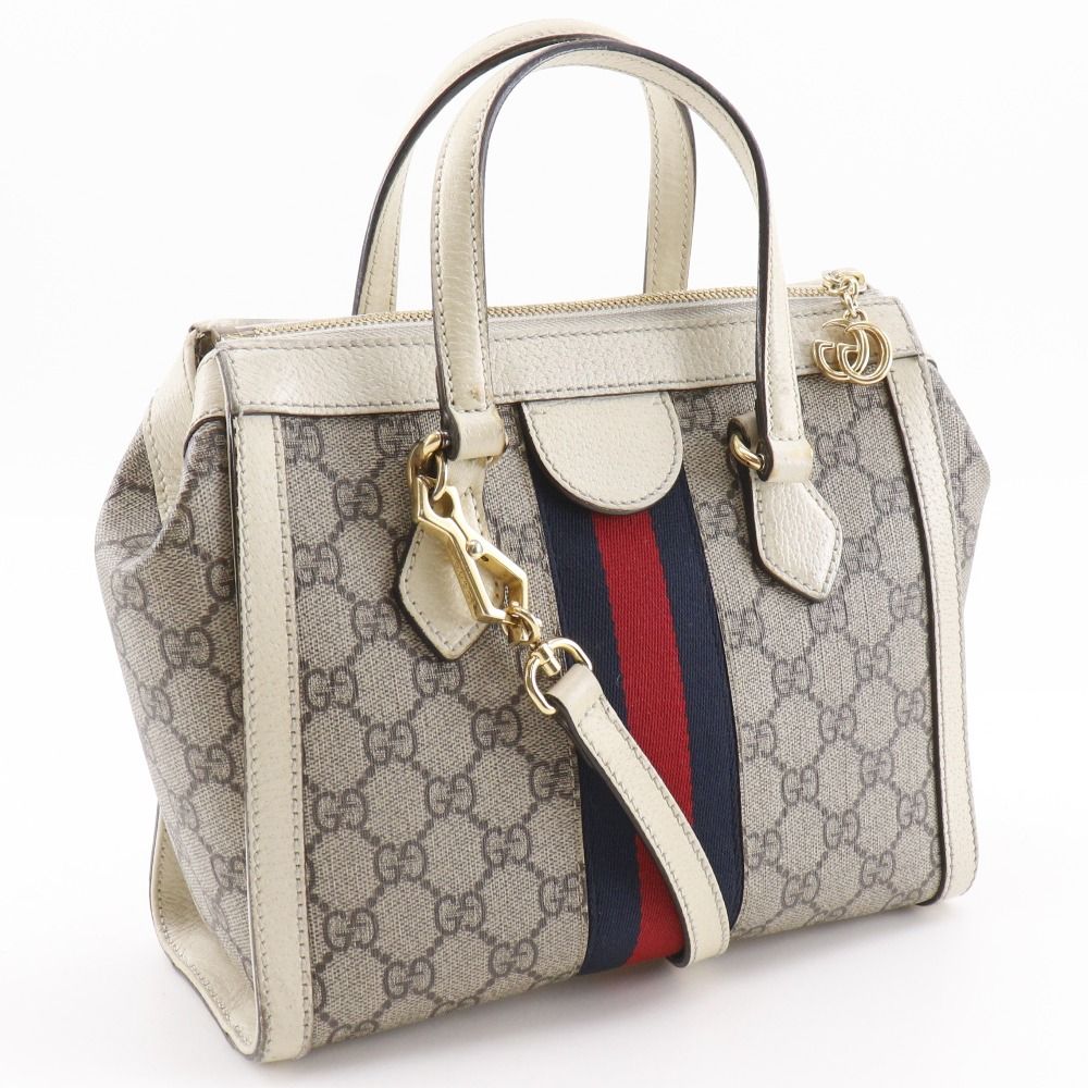Gucci Off Dias Small 2-Way Shoulder GG Supreme Canvas Beige — view 3