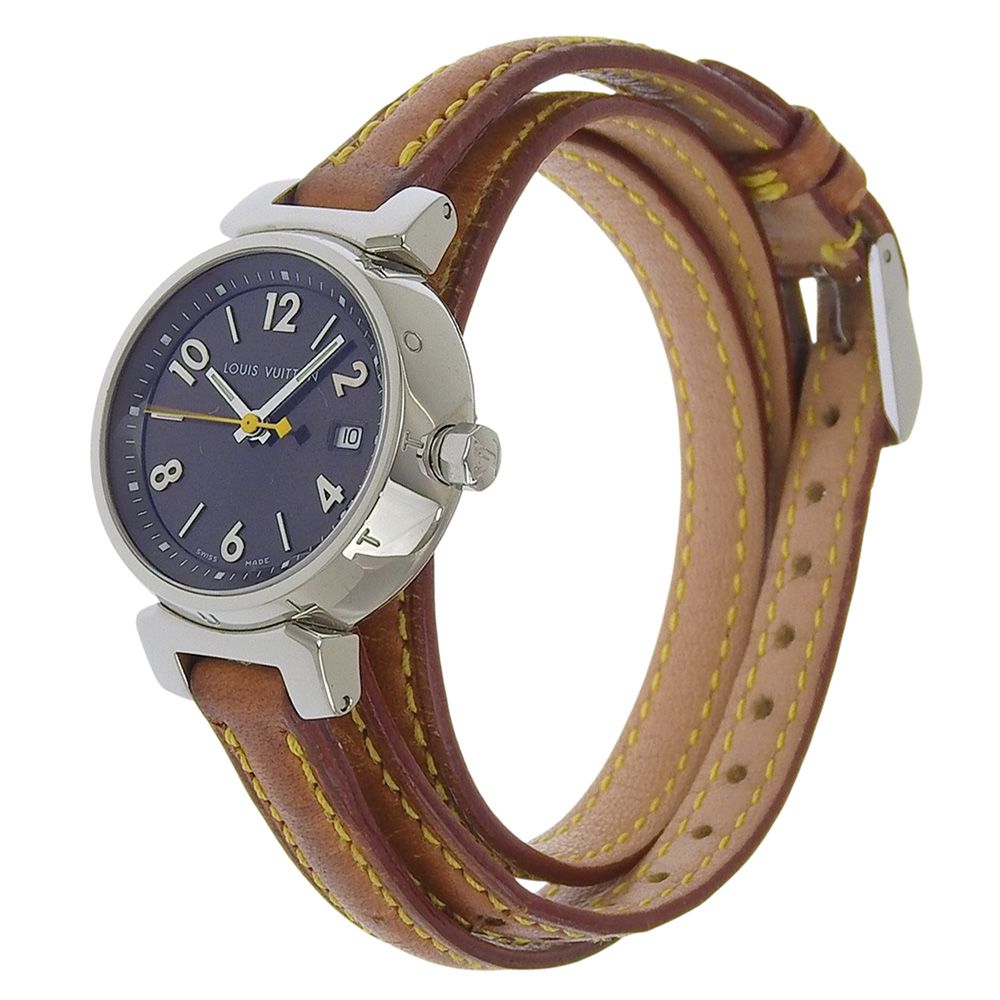 Louis Vuitton Tumble Stainless Steel Leather Quartz Analog Display — view 2