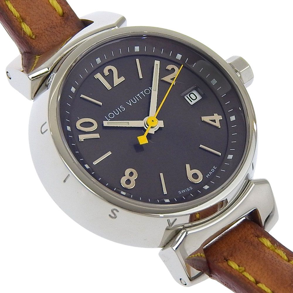 Louis Vuitton Tumble Stainless Steel Leather Quartz Analog Display — view 3