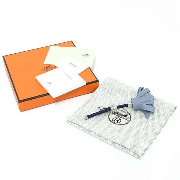 Hermes Brooch Full Vore Swift Linen Blue Navy Flower — view 6