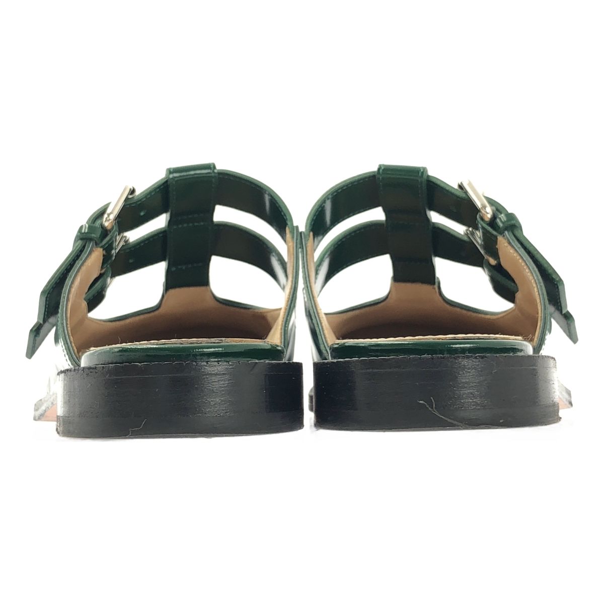 Loewe Campo Mary Jane Mule Sandals 39 Green — view 3
