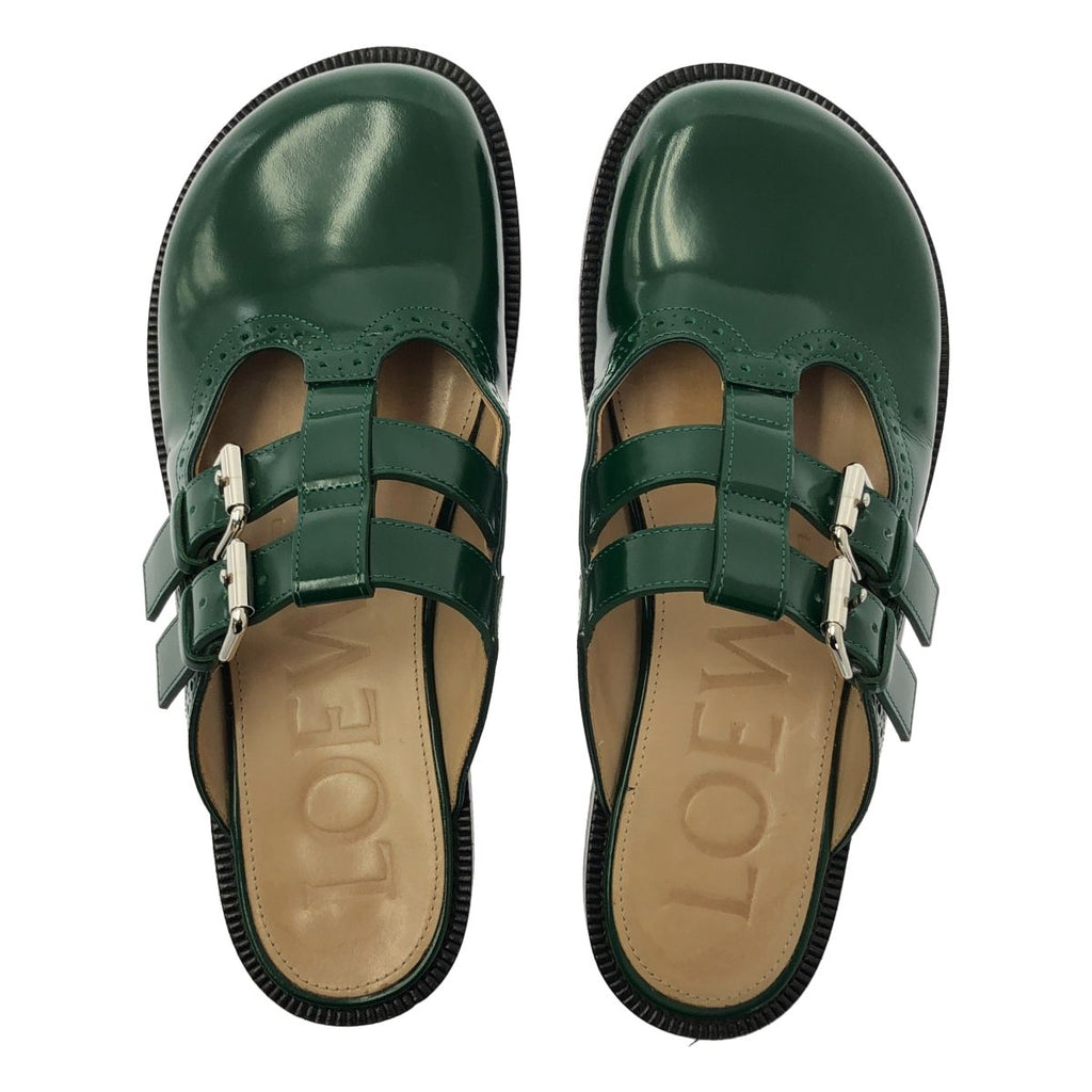 Loewe Campo Mary Jane Mule Sandals 39 Green — view 4