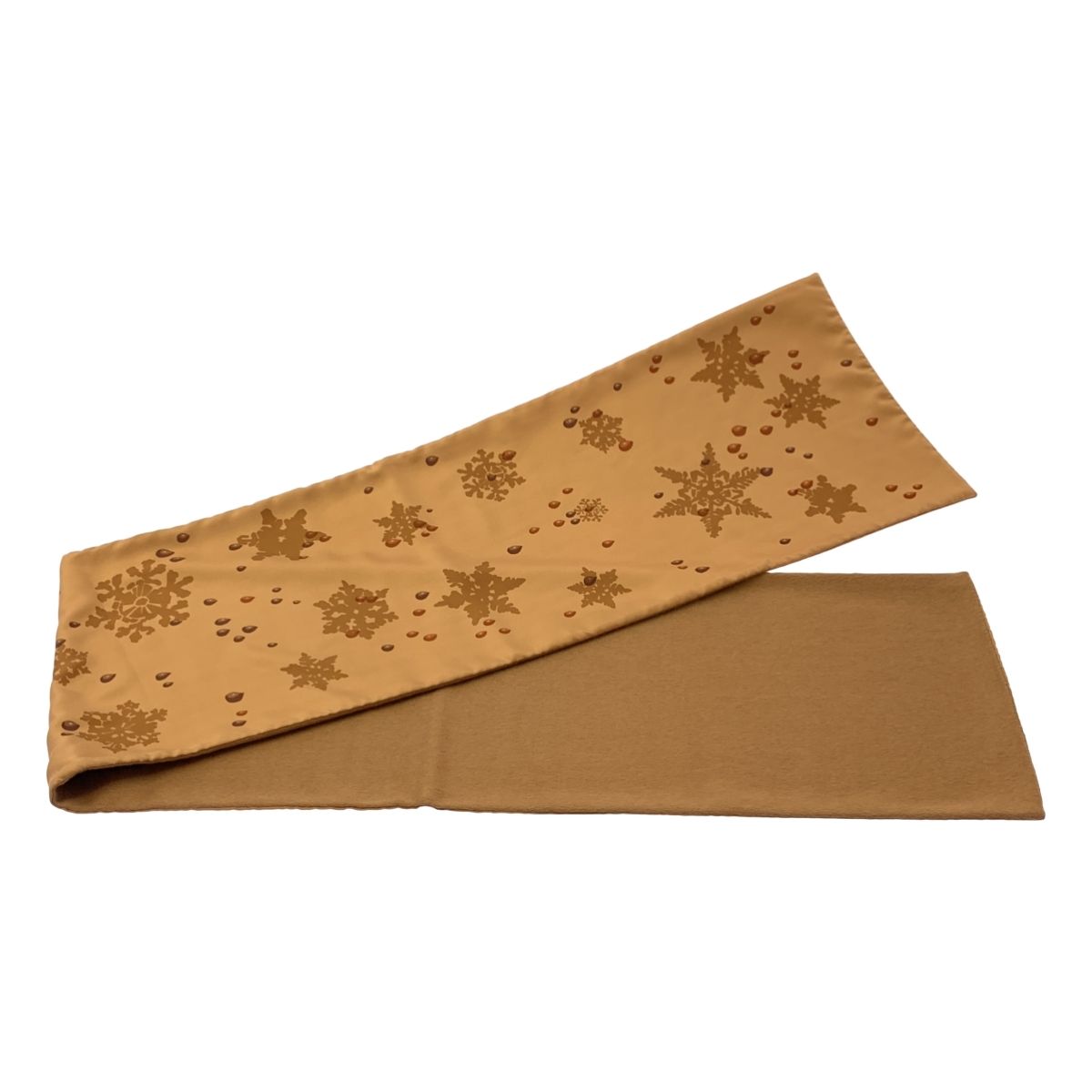 Hermes Snowflake Angora Silk Shawl Muffler Brown Scarf — view 2