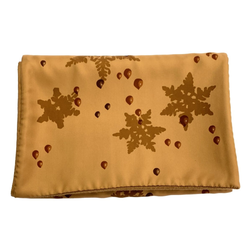 Hermes Snowflake Angora Silk Shawl Muffler Brown Scarf — view 3