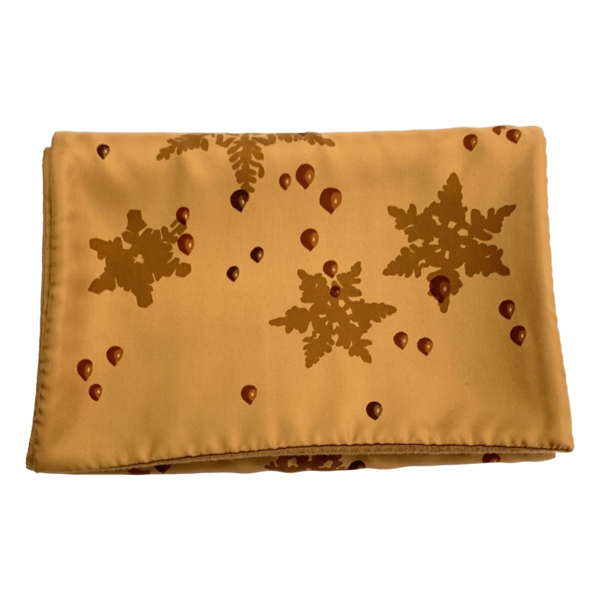 Hermes Snowflake Angora Silk Shawl Muffler Brown Scarf — view 3