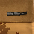 Hermes Snowflake Angora Silk Shawl Muffler Brown Scarf — view 4
