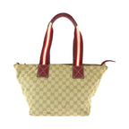 Gucci Sherry Line Brown Beige Red GG Canvas Leather Shoulder Bag Tote — view 2