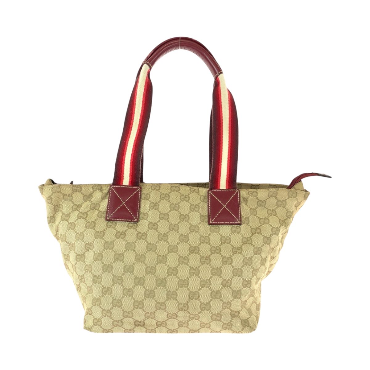 Gucci Sherry Line Brown Beige Red GG Canvas Leather Shoulder Bag Tote — view 2
