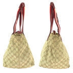 Gucci Sherry Line Brown Beige Red GG Canvas Leather Shoulder Bag Tote — view 8
