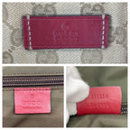 Gucci Sherry Line Brown Beige Red GG Canvas Leather Shoulder Bag Tote — view 4