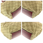 Gucci Sherry Line Brown Beige Red GG Canvas Leather Shoulder Bag Tote — view 3
