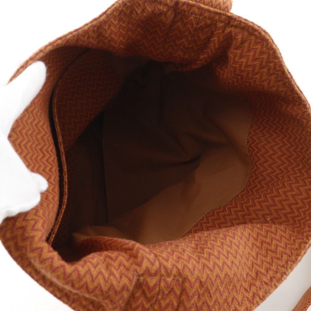 Hermes Sac de Pansage Canvas Orange Shoulder Bag — view 5