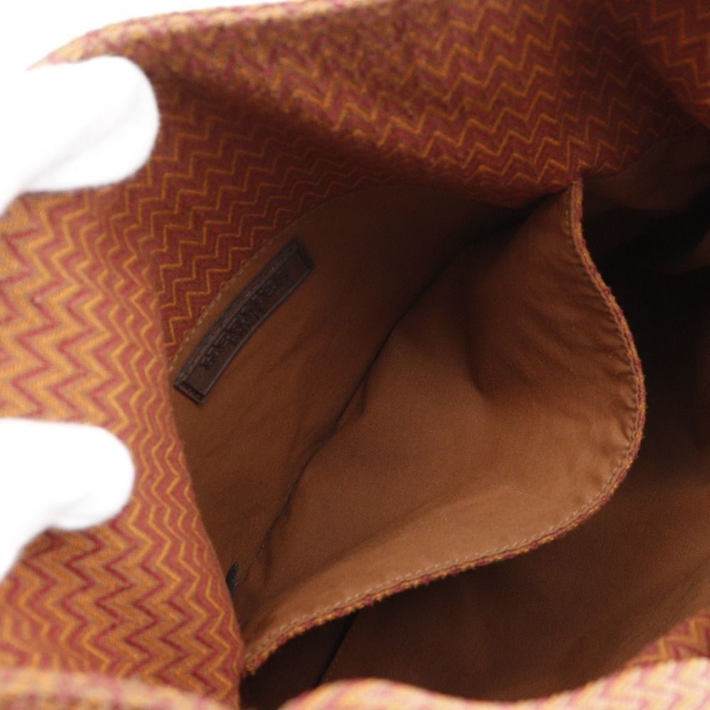 Hermes Sac de Pansage Canvas Orange Shoulder Bag — view 6
