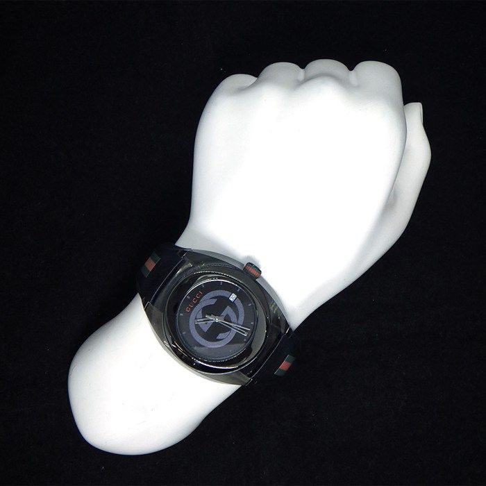 Gucci Watch Sync 137.1 Date Interlocking Black Dial SS Polyamide Synthetic — view 9