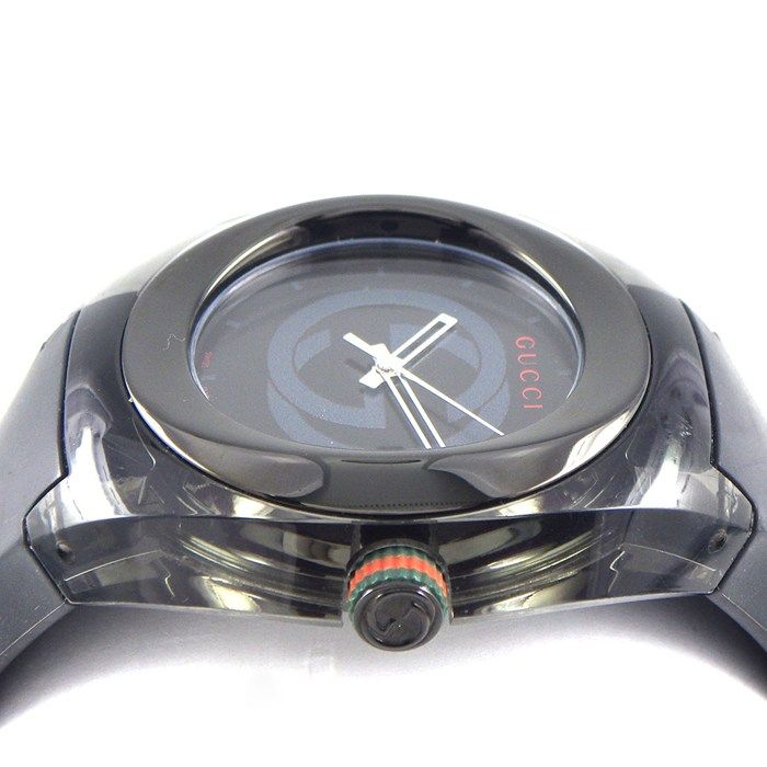 Gucci Watch Sync 137.1 Date Interlocking Black Dial SS Polyamide Synthetic — view 2