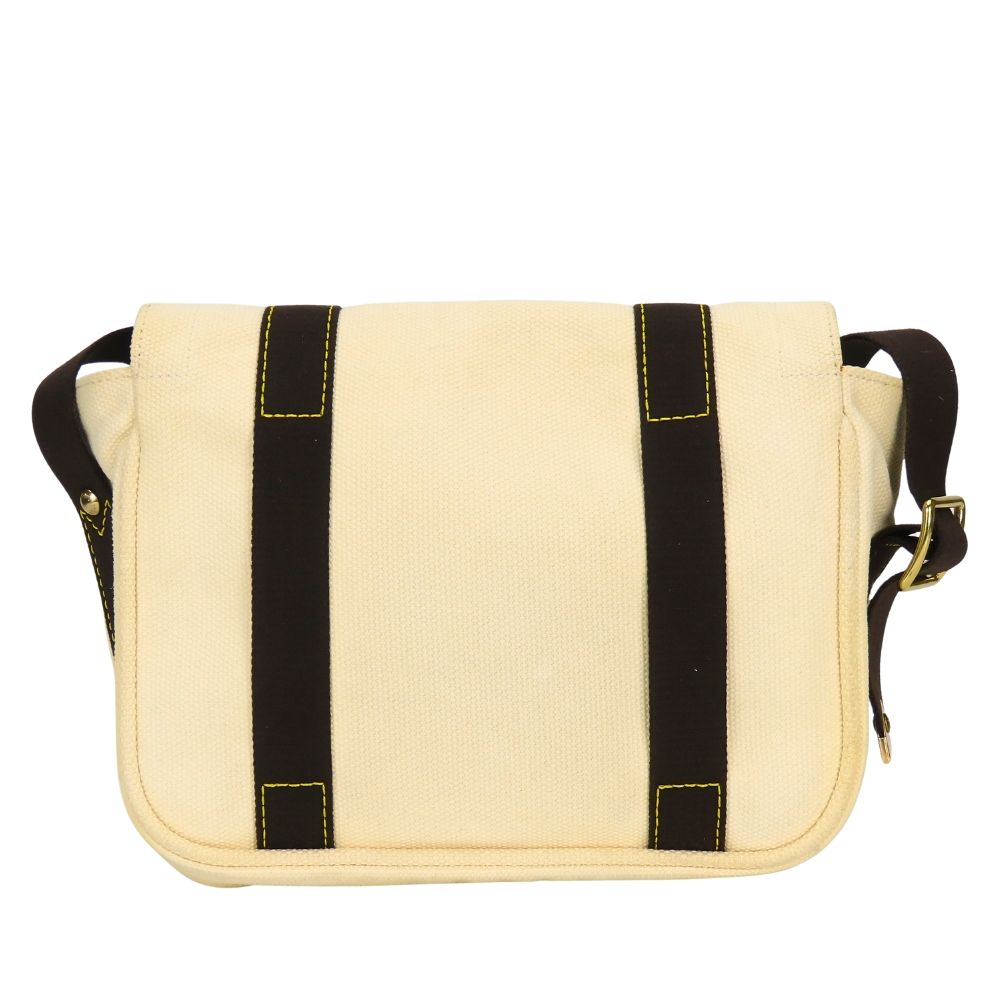 Louis Vuitton Shoulder Bag Antigua Besace Canvas Ecru Ivory Brown — view 3