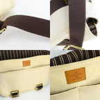 Louis Vuitton Shoulder Bag Antigua Besace Canvas Ecru Ivory Brown — view 7