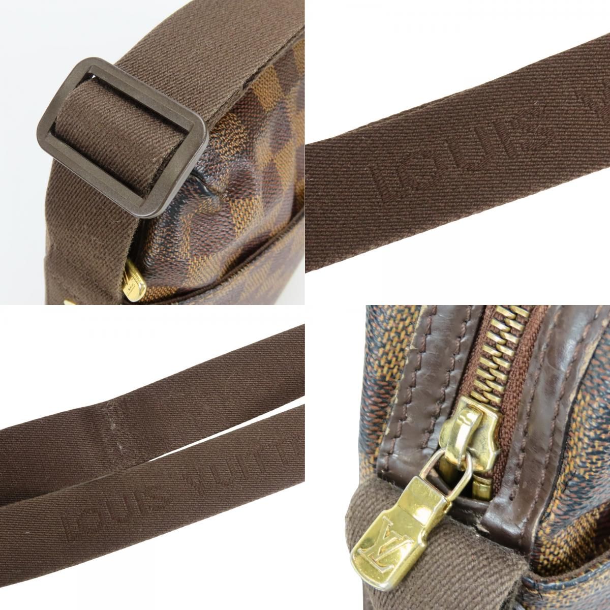 Louis Vuitton Shoulder Bag Trotteur Boble Damier Leather Ebene Brown — view 6