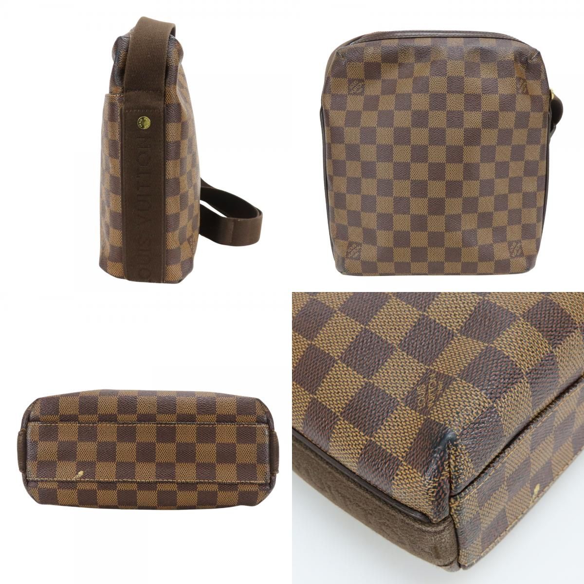 Louis Vuitton Shoulder Bag Trotteur Boble Damier Leather Ebene Brown — view 3
