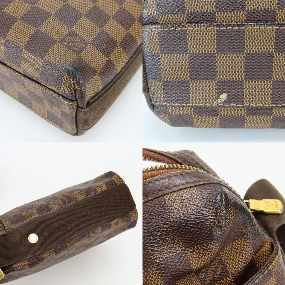 Louis Vuitton Shoulder Bag Trotteur Boble Damier Leather Ebene Brown — view 4