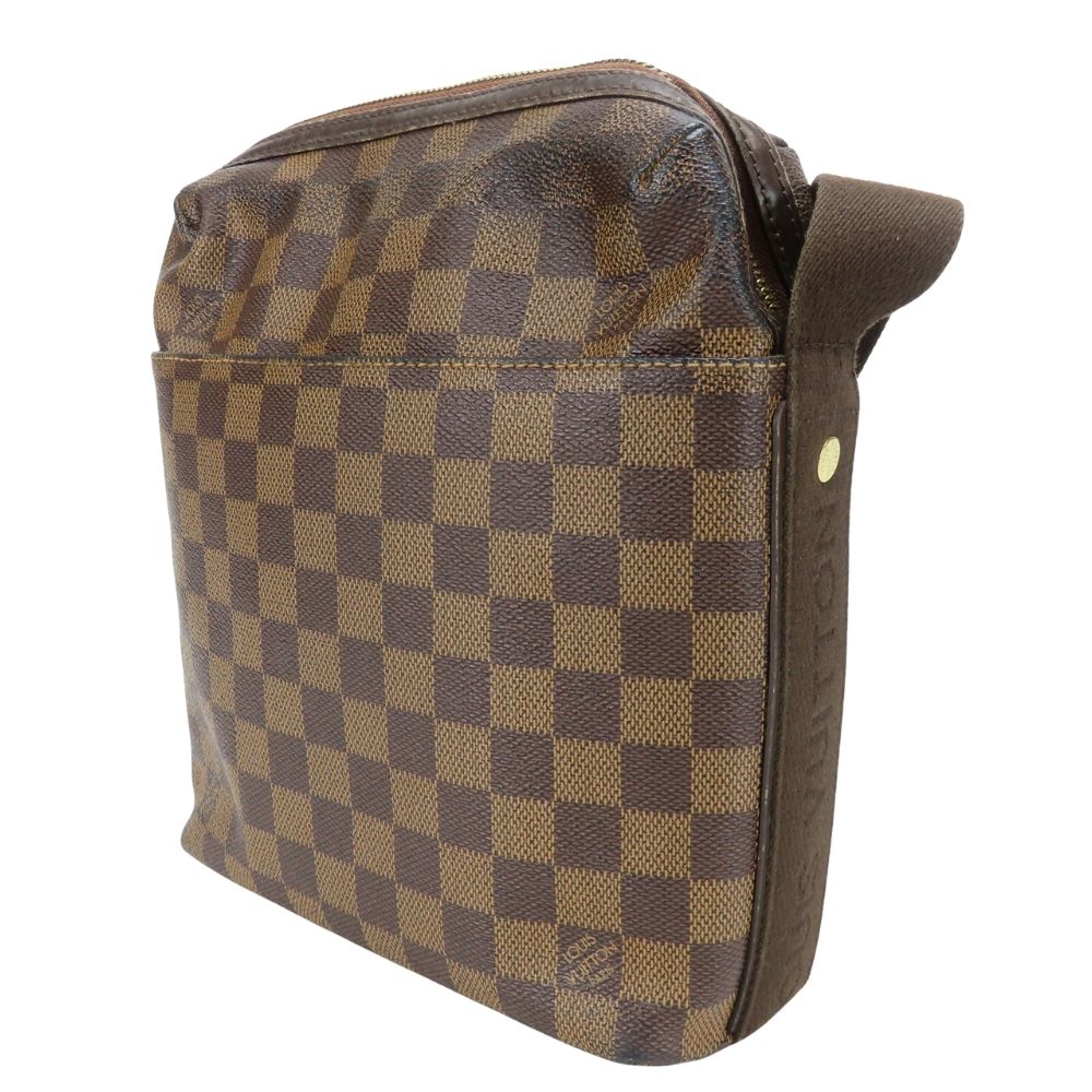 Louis Vuitton Shoulder Bag Trotteur Boble Damier Leather Ebene Brown — view 2