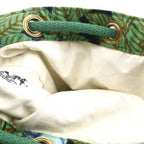 Hermes Drawstring Botanical Pattern Bird Cotton Green — view 8