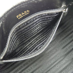 Prada Small Leather Tote Black Hand Silver — view 8