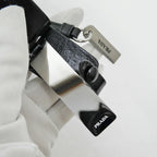 Prada Small Leather Tote Black Hand Silver — view 9