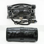 Prada Small Leather Tote Black Hand Silver — view 4