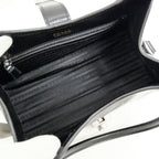 Prada Small Leather Tote Black Hand Silver — view 5