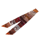Hermes Twilly Jungle Love Rainbow Silk Brown Scarf — view 2