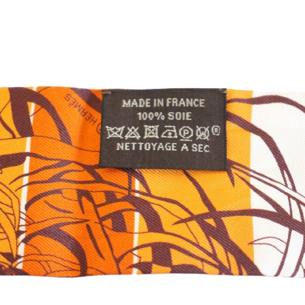 Hermes Twilly Jungle Love Rainbow Silk Brown Scarf — view 9