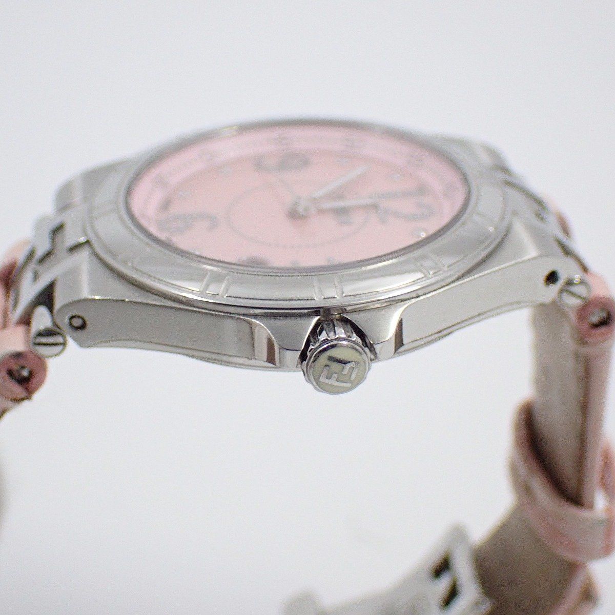 Fendi High Speed Quartz Watch Pink Shell Dial Leather — view 7