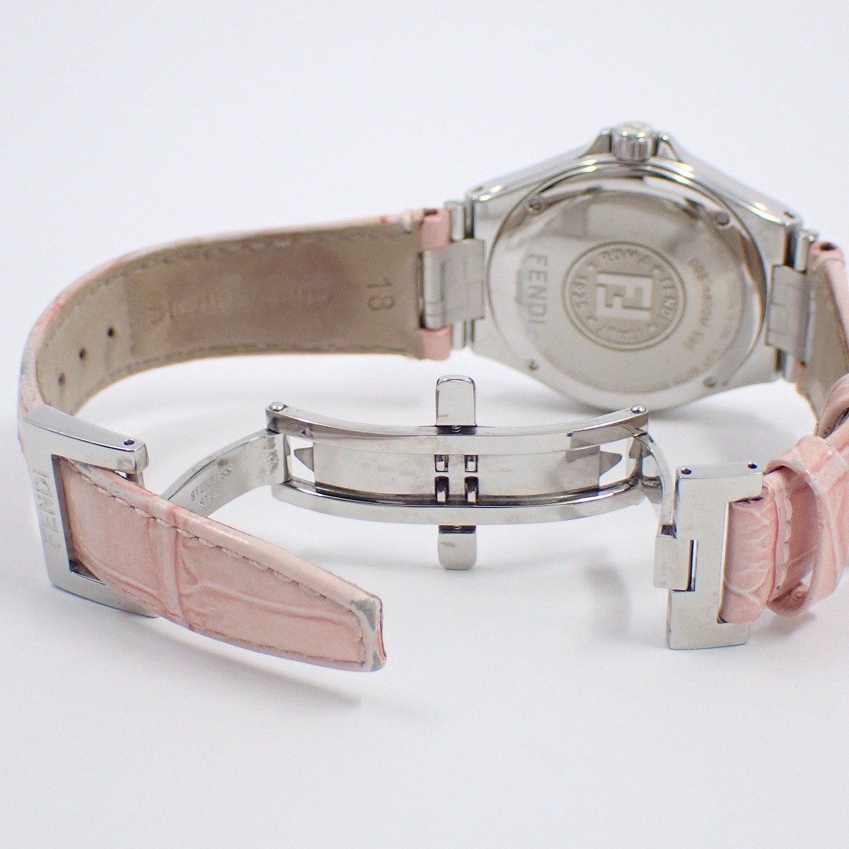 Fendi High Speed Quartz Watch Pink Shell Dial Leather — view 6