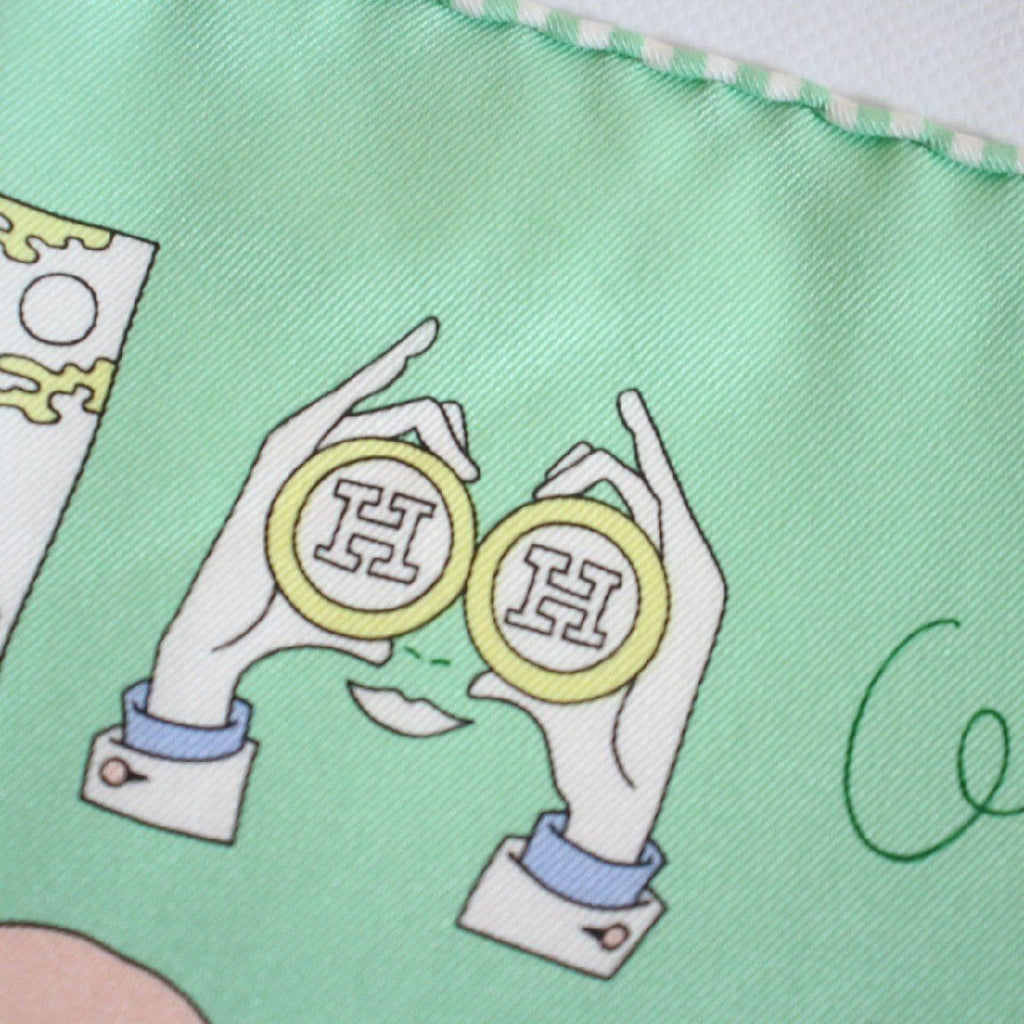 Hermes Carre 70 Scarf Libre Silk Green — view 6