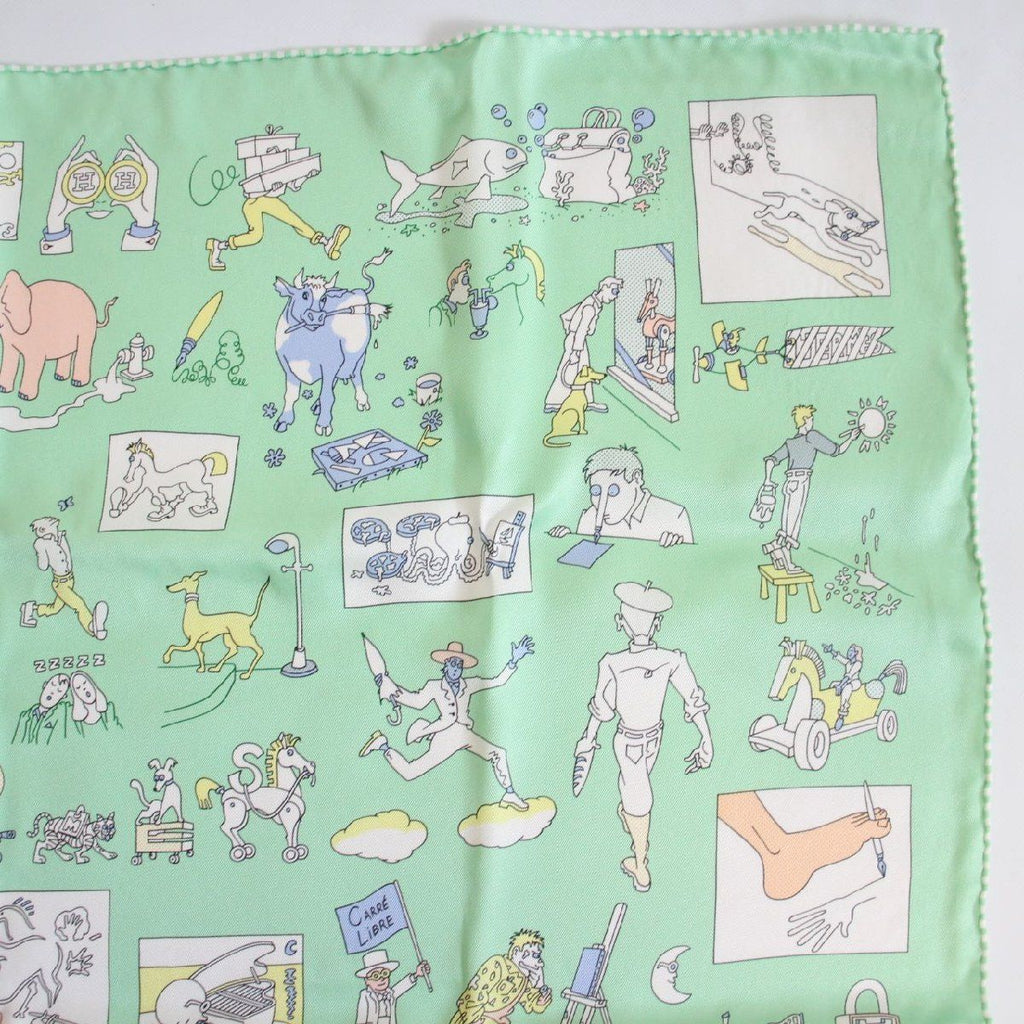Hermes Carre 70 Scarf Libre Silk Green — view 3