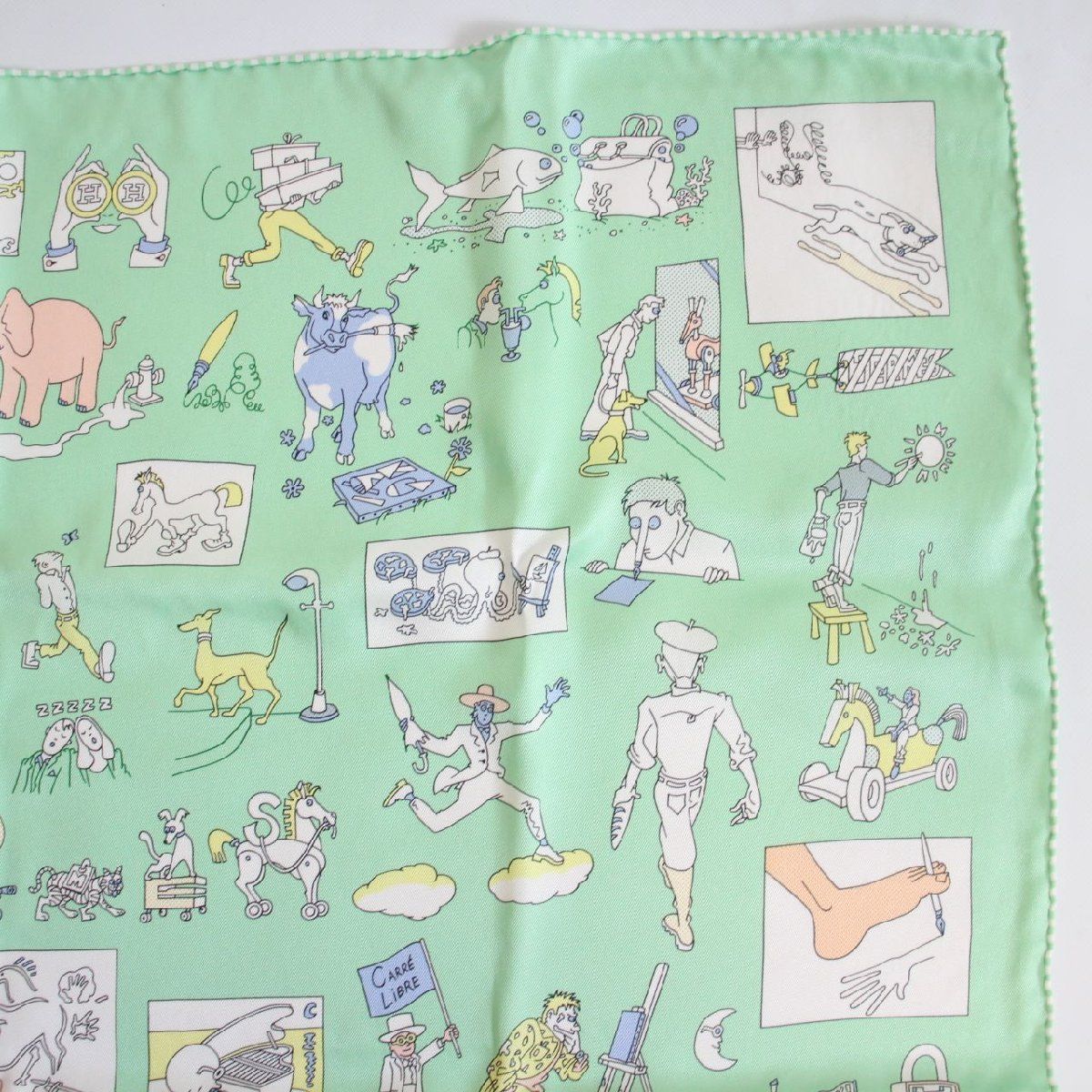 Hermes Carre 70 Scarf Libre Silk Green — view 3