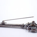 Chanel Key Motif Brooch Silver Color Rice Stone — view 5