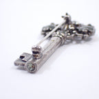 Chanel Key Motif Brooch Silver Color Rice Stone — view 4